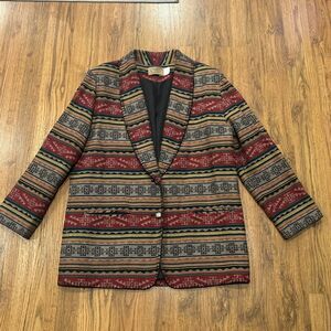Pendleton Knockabouts Blazer Jacket Womens 12 Wool Southwestern Navajo Aztec USA